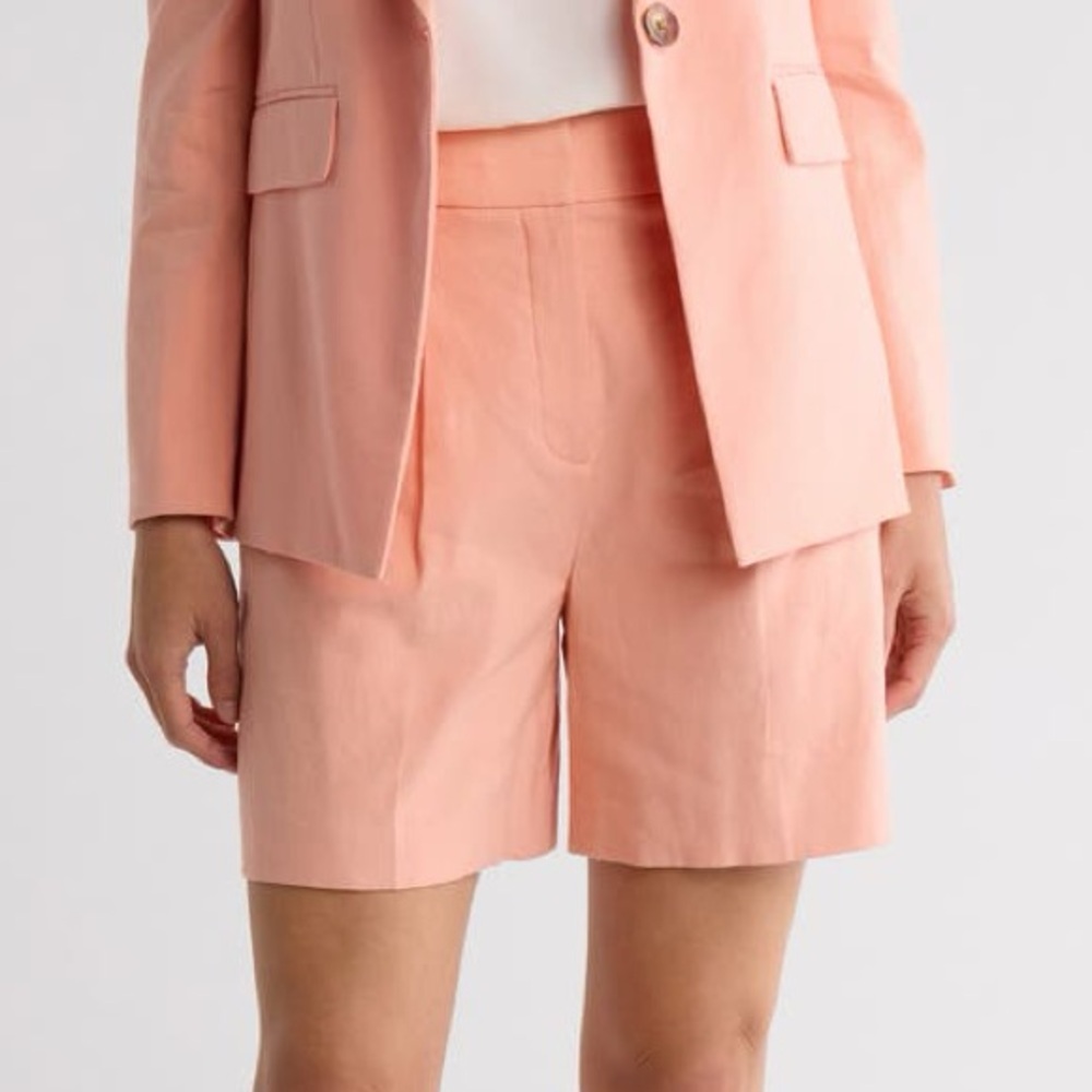 Veronica Beard Noemi High Waist Linen Blend Shorts
